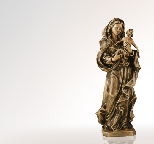Mutter des Schöpfers Heilige Marienfigur mit Kind aus Bronze
