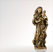 Madonna Skulpturen Mutter des Schöpfers: Heilige Marienfigur mit Kind aus Bronze