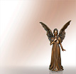 Engel Skulpturen Angelo Signora: Engel Grabfigur aus Bronze