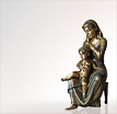 Madonna Grabfigur Maria die Sanftmütige: Klassische Madonna Bronzefiguren