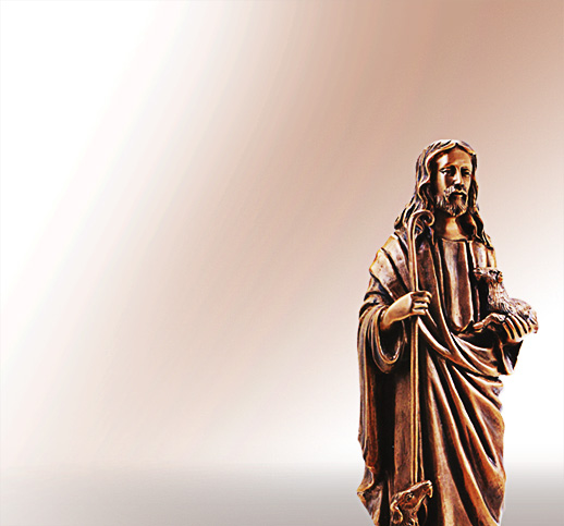 Guter Hirte Jesusfigur aus Bronze