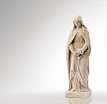 Madonna Steinfiguren als Grabfigur Maria in Demut: Madonna Skulptur aus Stein
