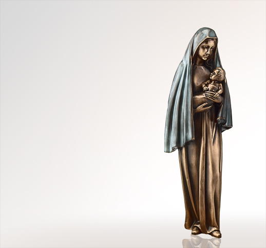 Muttergottes Madonnafigur aus Bronze