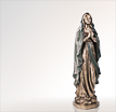 Maria Skulpturen Madonna die Betende: Madonnenfigur aus Bronze für einen Grabstein