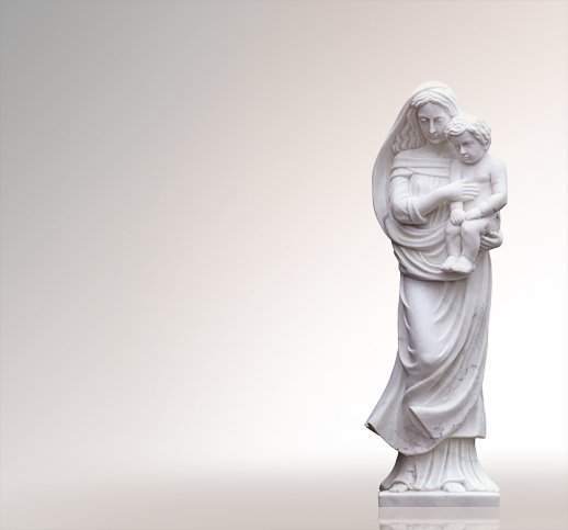 Maria mit Kind Hochwertige Marienfigur aus Stein