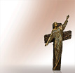 Jesus Grabfigur Christus am Kreuz von Doos: Bronzefiguren Jesus
