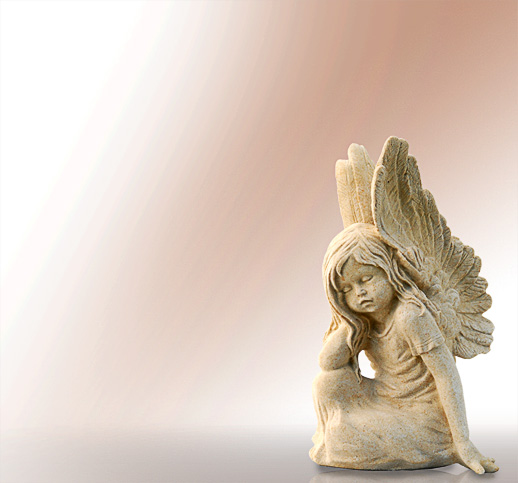 Schlummerndes Engelmädchen Engel Skulpturen aus Stein