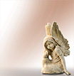 Engel Steinfiguren Schlummerndes Engelmädchen: Engel Skulpturen aus Stein