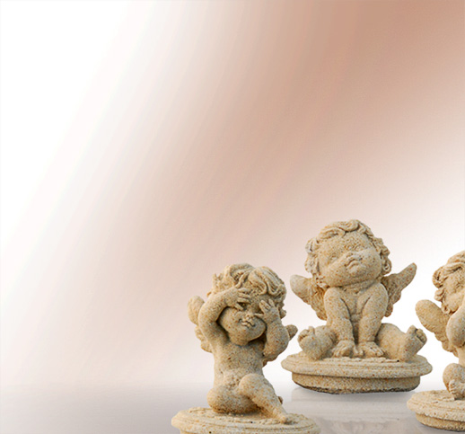 Die drei Engel Zaru Moderne Engelfiguren aus Stein - Grabfiguren aus Stein