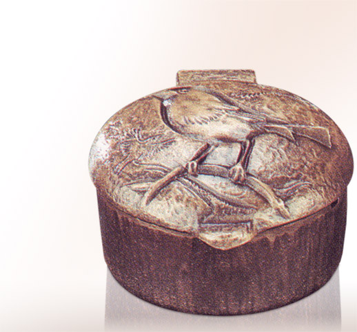 Philomela Gefäß für Weihwasser aus Bronze