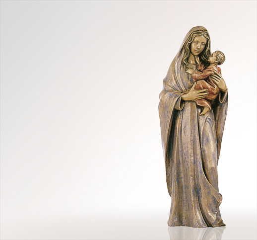 Heilige Maria Grabfigur Maria aus Bronze