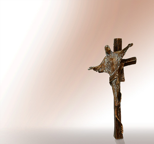 Christus am Kreuz von Doos Jesus Grabfigur aus Bronze