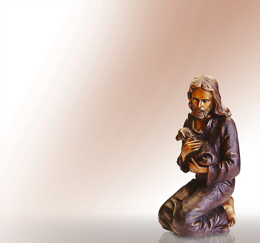 Guter Hirte Kniend Christus Skulpturen aus Bronze