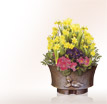 Blumentopf Arundi: Pflanzschale für das Grab aus Bronze